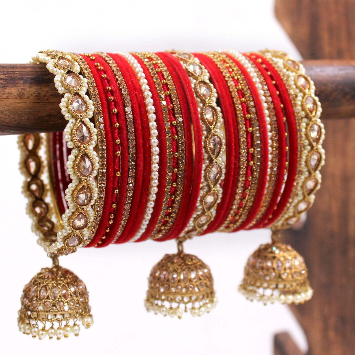 Bridal Velvet Bangles with Golden Work Tassel Bangle Latkan Wedding Bangle Lightweight Jewelry Bridal Bangles, Bridesmaid Gift