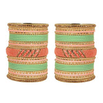 Indian Bangles / Indian Bangle Set / Bridal Bangles / Indian Jewelry / Traditional Brass Metal Crystal Bangle Set For Women & Girls