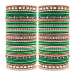 Rich Texture Multicolor Bangle Set with Stone work Kada, Pakistani & Indian bangles, Wedding jewelry, colorful bangles