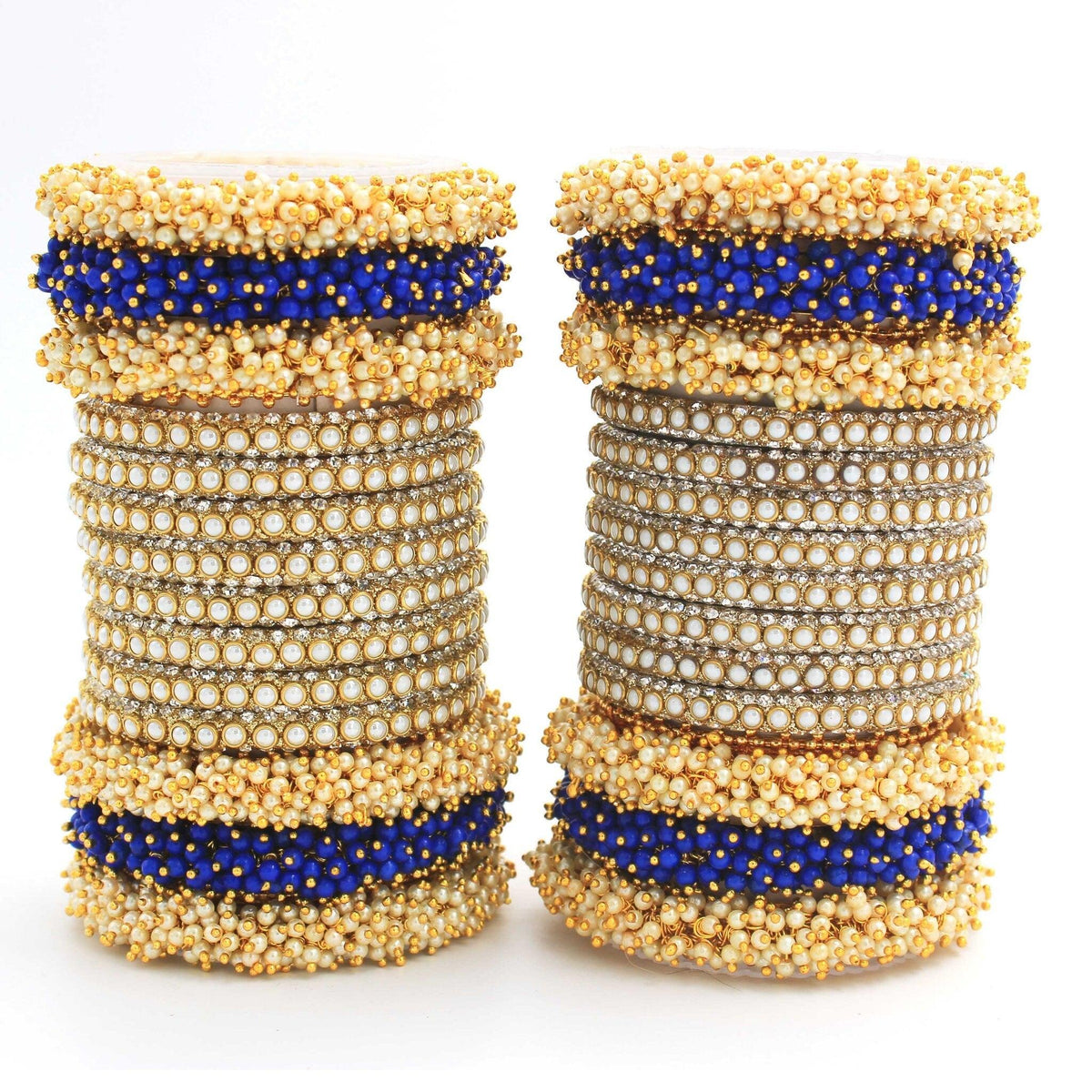 Indian bangle set , Bridal bangles, Metal bangles, Traditional wedding jewelry, Pearls and Stones Bridal Bangle Set for Women