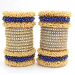 Indian bangle set , Bridal bangles, Metal bangles, Traditional wedding jewelry, Pearls and Stones Bridal Bangle Set for Women