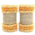 Indian bangle set , Bridal bangles, Metal bangles, Traditional wedding jewelry, Pearls and Stones Bridal Bangle Set for Women