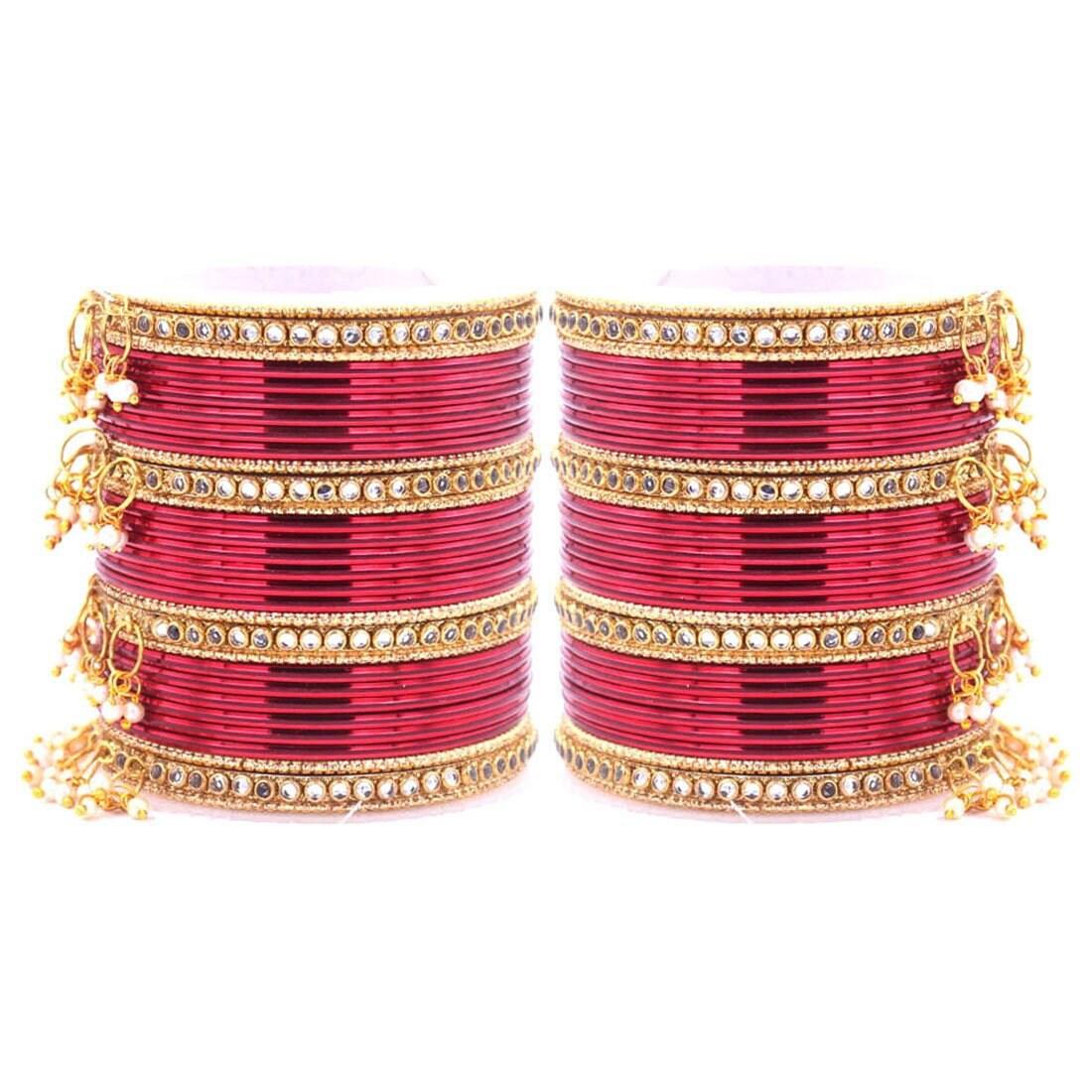 Indian Bangle Set, Metal Bangles set for 54 psc, Bridal Bangles, Traditional wedding Bangle Bracelet set for women