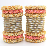 Indian bangle set , Bridal bangles, Metal bangles, Traditional wedding jewelry, Pearls and Stones Bridal Bangle Set for Women