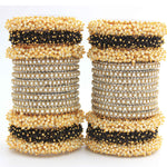 Indian bangle set , Bridal bangles, Metal bangles, Traditional wedding jewelry, Pearls and Stones Bridal Bangle Set for Women