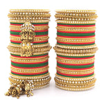 Indian Bangle set, Bridal bangles, Thread Bangles, Traditional Bracelet, Bridal Choora Set Wedding Eid Karwachauth Navratri Bollywood Choora