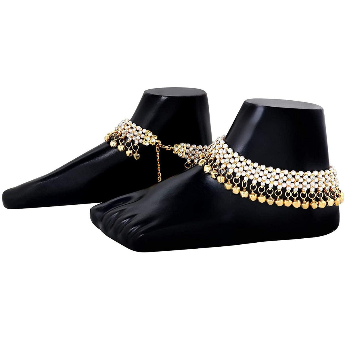 Ghungroo Gold Plated Alloy Anklet, Handcrafted Payal/Anklets, Anklets for women, Indian anklet, Gold ankle bracelet pair for women