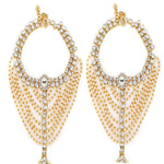 Antique Traditional Kundan Pearls Stone Gold Plated Payal Pajeb Payjeb Painjan Ghungroo Anklet Bracelet Pattilu for Women & Girls