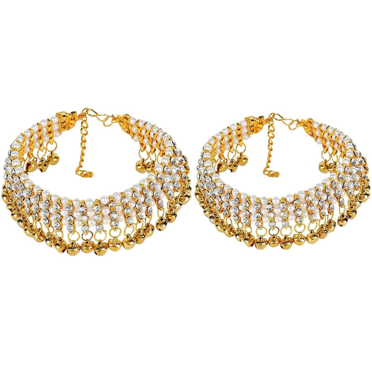 Ghungroo Gold Plated Alloy Anklet, Handcrafted Payal/Anklets, Anklets for women, Indian anklet, Gold ankle bracelet pair for women