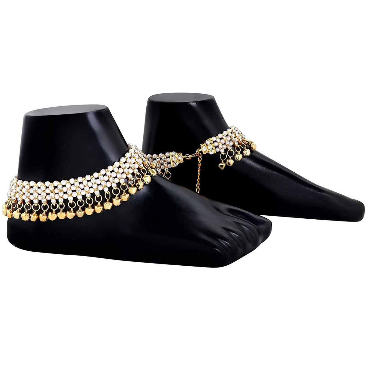 Ghungroo Gold Plated Alloy Anklet, Handcrafted Payal/Anklets, Anklets for women, Indian anklet, Gold ankle bracelet pair for women