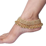 Traditional Style Belly Dance Payal / Gold pair Anklets Foot Bracelet Payal Jhanjar Jewelry Jewellery /Traditional Bollywood Panjeb Jewelry