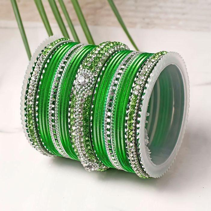 Indian bangle set , Bridal bangles, Metal bangles, Shinning Metal Lac Bangle Set, Traditional Bangle Set for Women, Bollywood Bracelet Set