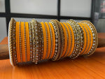 Yellow Indian Bangle Set, Bridal Bangles, Matte Bangles, Traditional Bracelet, Bridal Bangle Wedding Eid Navratri Bollywood Bangles