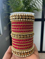 Indian Wedding Bangle Set with Stones & Pearl work, Wedding bangles, Indian Jewelry, Bridal Bangles Wedding Navratri Bollywood Bangles