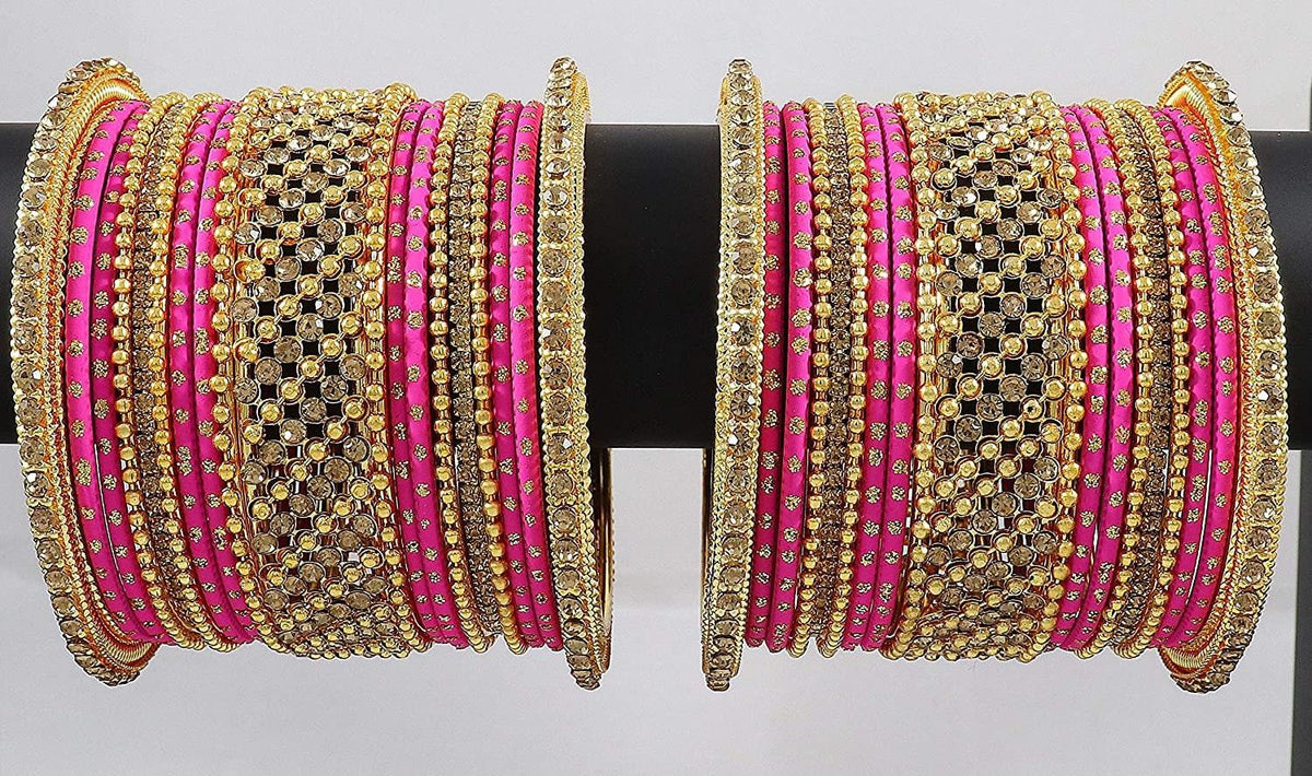 Indian bangle set , Bridal bangles, Metal bangles Chuda Set, Traditional wedding jewelry, Brass Metal and Bridal Zircon Bangle Set for Women