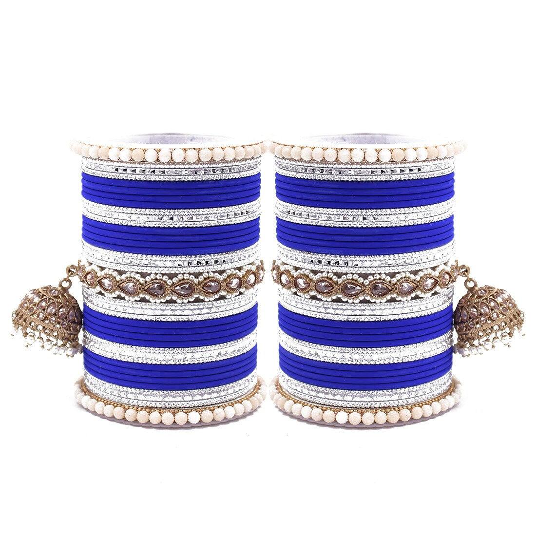 Bollywood Style Polki Kundan Pearl Jhumka Bangles Set Punjabi Pearl bangles Set/Bridal bangles/ wedding jewelry/pakistani set