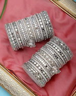 Indian Bangle Set , Bridal Bangles, Traditional Mirror Bangle Set, Brass Metal & Stone Bridal Bangle Set with Jhumki Borders, Indian Jewelry