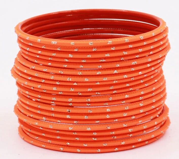 Indian Bangle Set 24 Plain Matte Textured Bangles, Metal Bangles Indian Jewelry / Bangles Bridal Bangles for Women