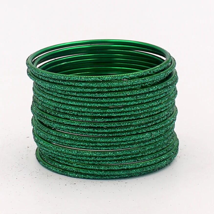 Indian Bangles, 24 Glitter Flat Shape Bangle Set , Indian Jewelry, Bridal Bangles for Women, Indian Bangles, Bollywood Jewelry