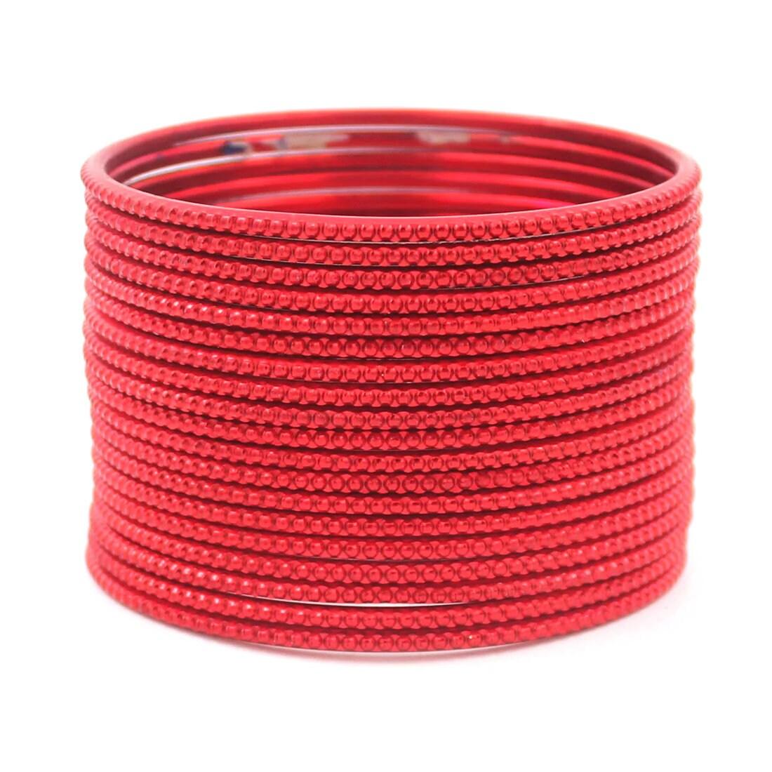 Indian Bangles, 24 Plain Dotted Bangle Set , Indian Jewelry, Bridal Bangles for Women, Indian Bangles, Bollywood Jewelry, Chudiyan