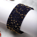 Indian Bangles, 12 Thread Bangles Set Golden Flower, Indian Jewelry, Bridal Bangles for Women, Indian Bangles, Bollywood Jewelry