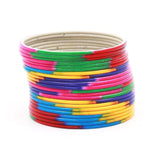 Indian Bangles, 24 Look like Glass Metal Bangle Set , Indian Jewelry, Bridal Bangles for Women, Indian Bangles, Bollywood Jewelry
