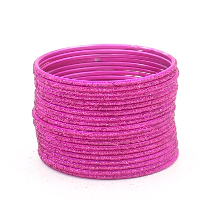 Indian Bangles, 24 Glitter Flat Shape Bangle Set , Indian Jewelry, Bridal Bangles for Women, Indian Bangles, Bollywood Jewelry