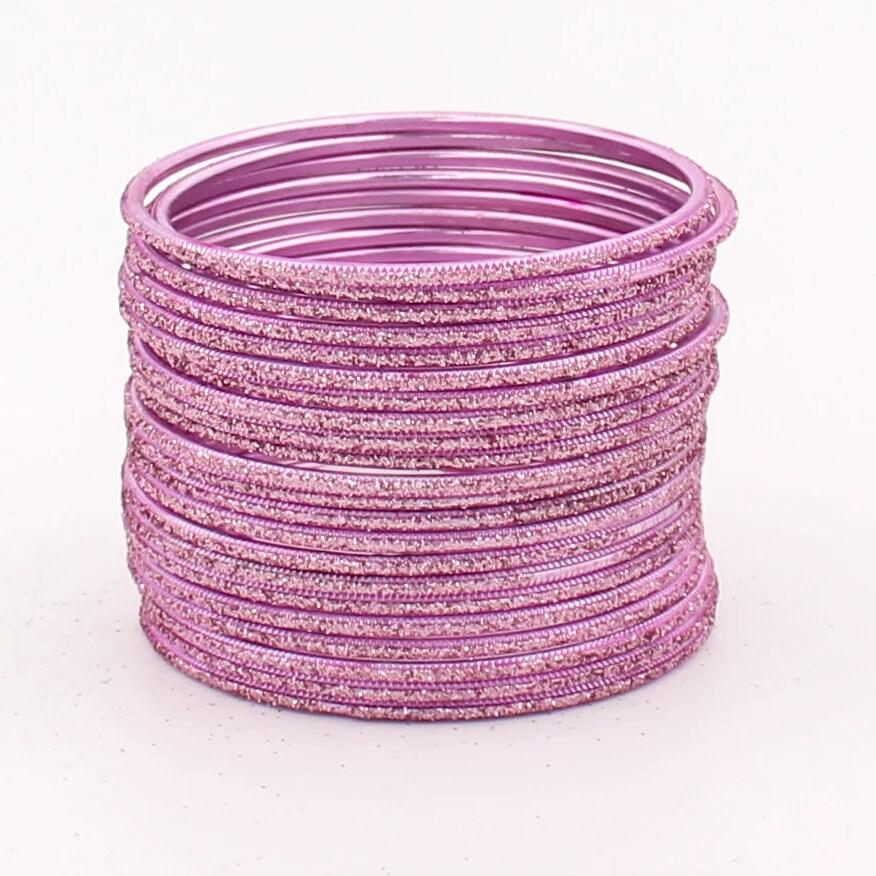 Indian Bangles, 24 Glitter Flat Shape Bangle Set , Indian Jewelry, Bridal Bangles for Women, Indian Bangles, Bollywood Jewelry