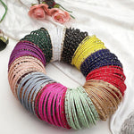 Indian Bangle Set, Indian Bangles, Thread Bangles, Matte Bangle Set Pack of 12 Colors, Colourful Bangle Bunch for Women
