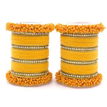 Traditional Velvet Chuda Indian Bangle Set With Pearl Kada For Women & Girls Indian Bollywood Jewelry for Wedding / Festivals / Ceremonial