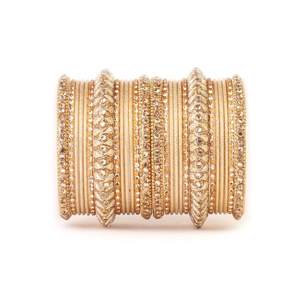 Traditional Kundan Bangle Set with stone work , Wedding bangles, Indian Jewelry