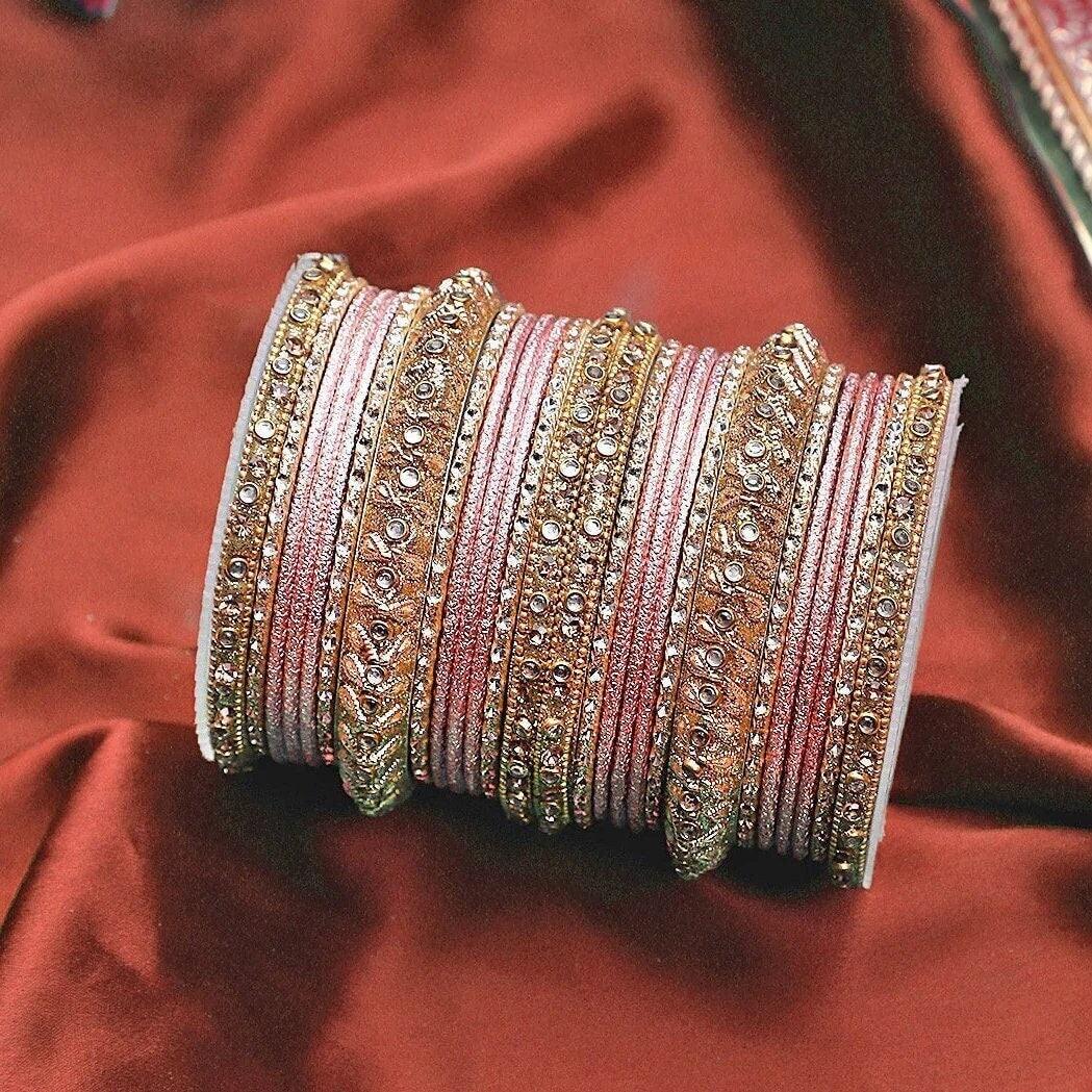 Traditional Kundan Bangle Set with stone work , Wedding bangles, Indian Jewelry