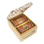 Radha Krishna Rajwadi chuda, Bridal chuda, Dulhan Bridal Art Stones Bangles Set, Jaipur Rajasthani Indian chura, Red Green Chura Set