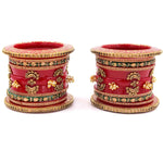 Traditional Rajwadi chuda, Bridal chuda, Rajasthani Dulhan Bridal Stones Bangles Set, Jaipur Rajasthani Indian chura, Red Green Chura Set