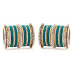 Indian Velvet Bangles Set Designer Bangles Set Choora Bangles Pearl & Kundan Bridal Bangles Set Wedding jewelry (Set of 2)