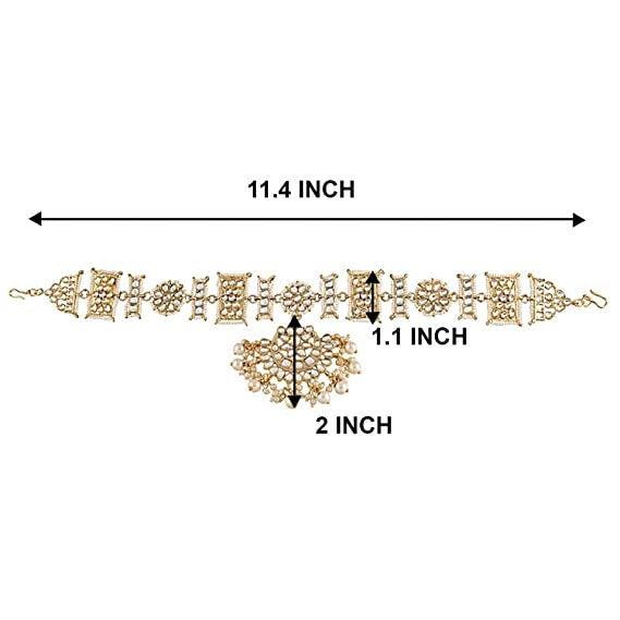 Alia Bhatt Inspired Floral Kundan Pearl Studded Rajasthani Sheeshphool/SheeshPatti, Indian Bridal Matha Patti / Matha phool / Indian Bridal