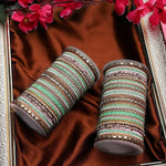 Rich Texture Multicolor Bangle Set with Stone work Kada, Pakistani & Indian bangles, Wedding jewelry, colorful bangles