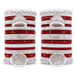 Pastel Bridal Bangle Set with Silver Kundan Jhumki, Indian wedding Tassel Bangles Set Woman Jewelry Bangle Set