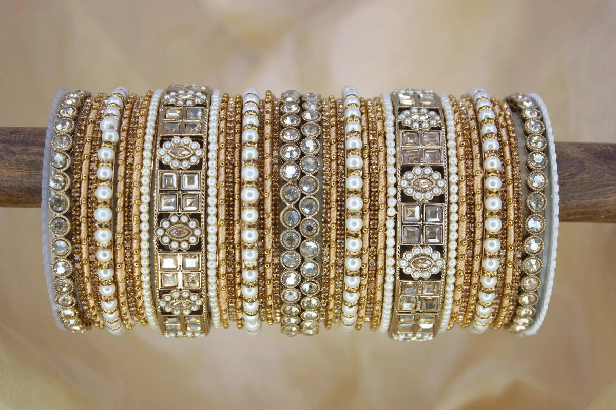 Rich Texture Bangle Set with Silk thread Bangles, Bridal bangles, Bridal Choora Set Wedding Eid Karwachauth Navratri Bollywood Choora