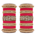 Traditional Punjabi Bridal Red Bangle set with flower mirror kada and pacheli Bangles, Indian Designer Wedding Chura Churi