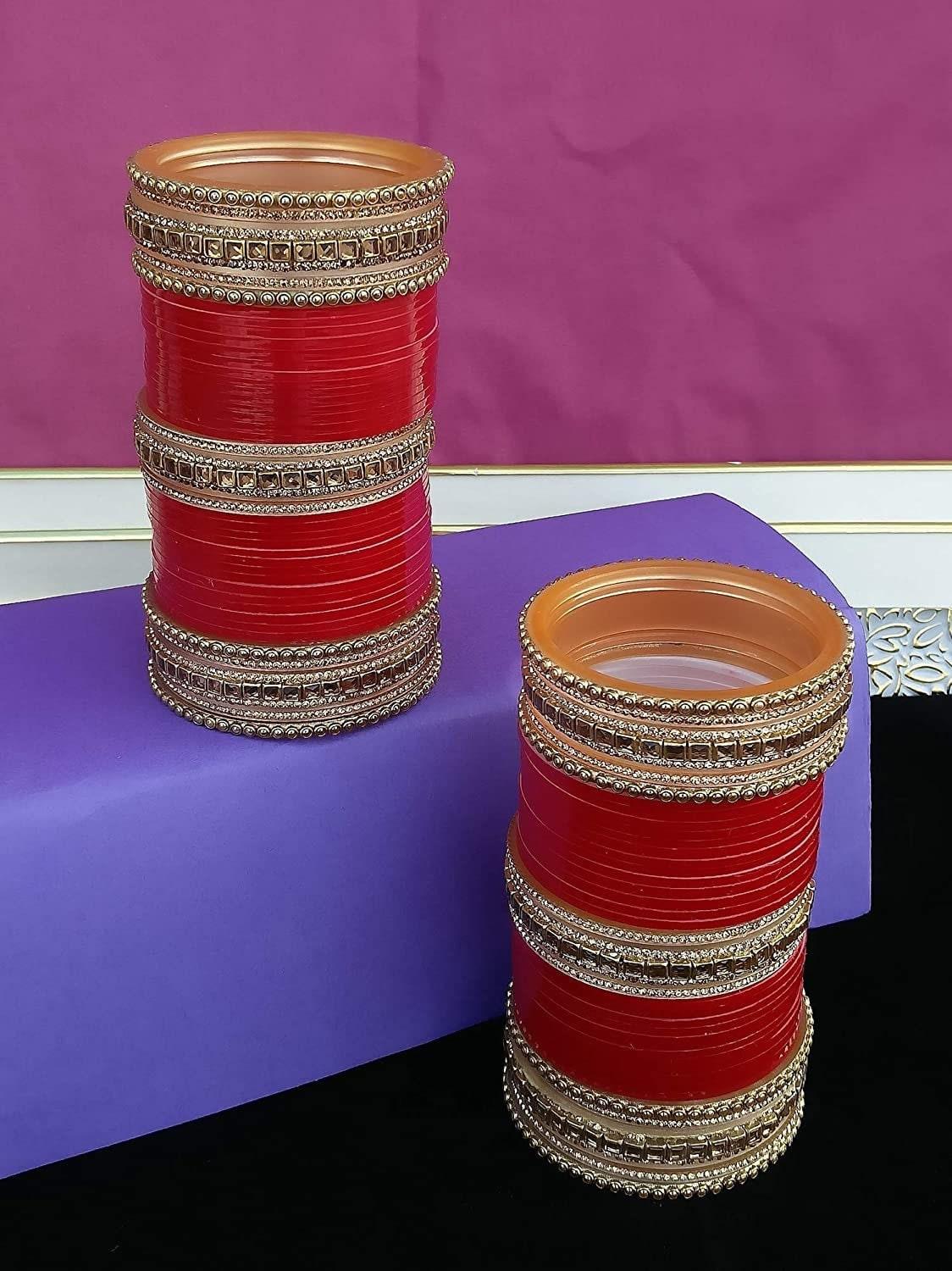 Red Designer Chura Bridal Dulhan Punjabi Choora Fashion Jewellery Chuda Set for Punjabi Brides