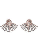 American diamond drop earring, AD and CZ earring, Rhodium plated AD studded oversized earring, Indian Pakistani jewelry, Bollywood