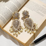 Jhumka earrings pearl kundan, Indian Earrings Gold Plated Traditional Indian Jewelry | Bollywood Jewelry | Gifts for Her