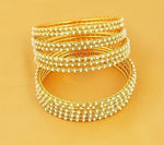 Gold plated pearl bangles