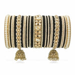 Indian Bangles in Different Colors Pearl Bangles Set with Jhumki Borders, Indian wedding Tassel Bangles Set Woman Jewelry Set