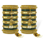 Antique Jhumki Latkan Bangle Set, Indian Bollywood Bangles Jewellery Latkan Jhumka Bracelet Wedding Party Wear Traditional Bangles Set of 2