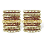 Indian Pearl bangles set with stone work kada, Indian bangles, Wedding jewelry, festive colorful bangles size 2.4/6/8/10 set for 2