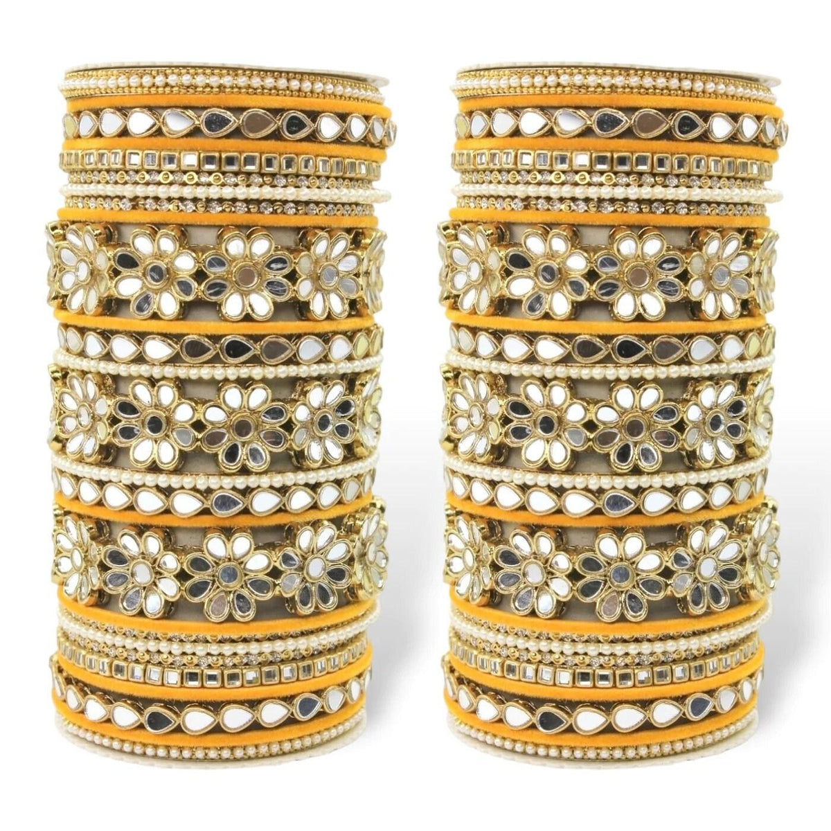 Beautiful Mirror work Silk thread Bangle Set, Wedding Jewelry, Bridesmaid Gift, Indian Wedding Bangle, Silk Thread Bangles with Flower kada