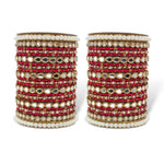 Stone pearl drop mirror bangle wedding Indian asian churiyan bangle set, Mirror kada bangle set, Wedding jewelry, pearl bangles