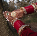 Bridal Chura with Pacheli Rajwadi Kada, Punjabi Chuda Wedding Bangles, Punjabi Choora, Pakistani Choora, Punjabi Chooda